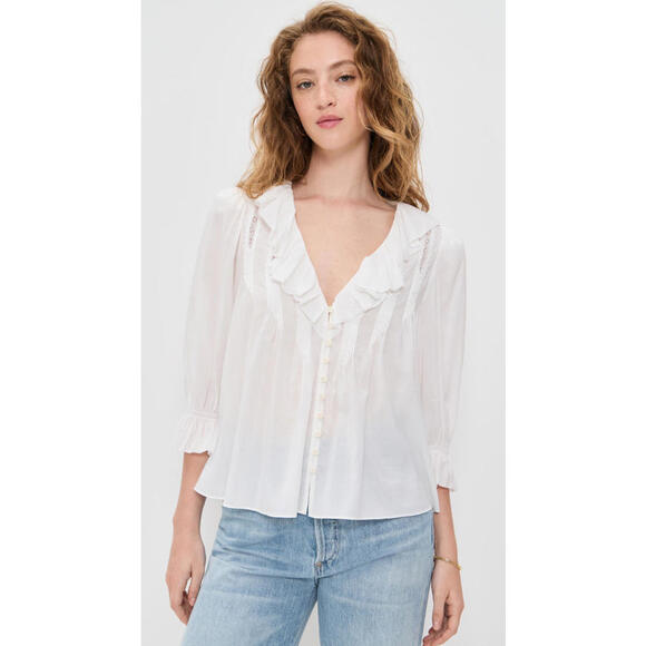 NWT! Reformation Perry Top in White Size Medium - Picture 1 of 4